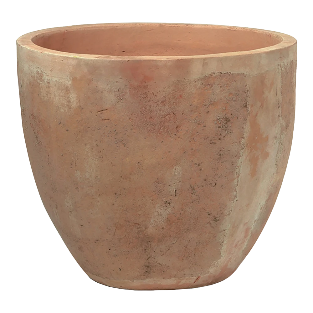 Bloempot Aged Egg - D40 X H33cm - Oranje 1 Bloempot Aged Egg - D40 X H33cm - Oranje