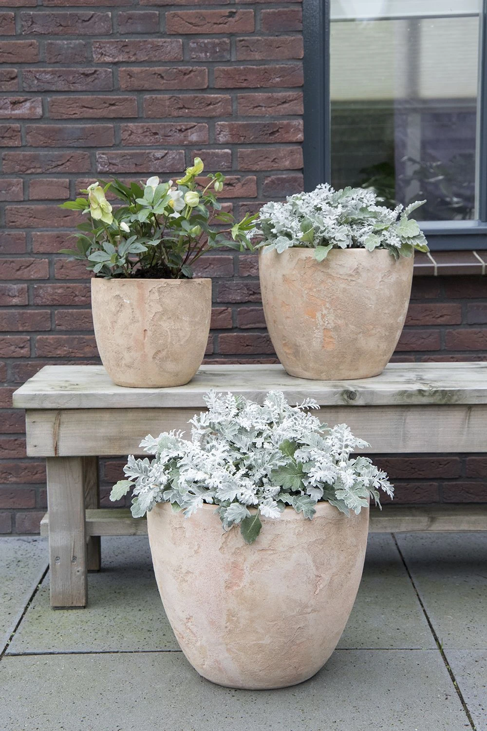 Bloempot Aged Egg - D40 X H33cm - Oranje 2 Bloempot Aged Egg - D40 X H33cm - Oranje - Afbeelding 2