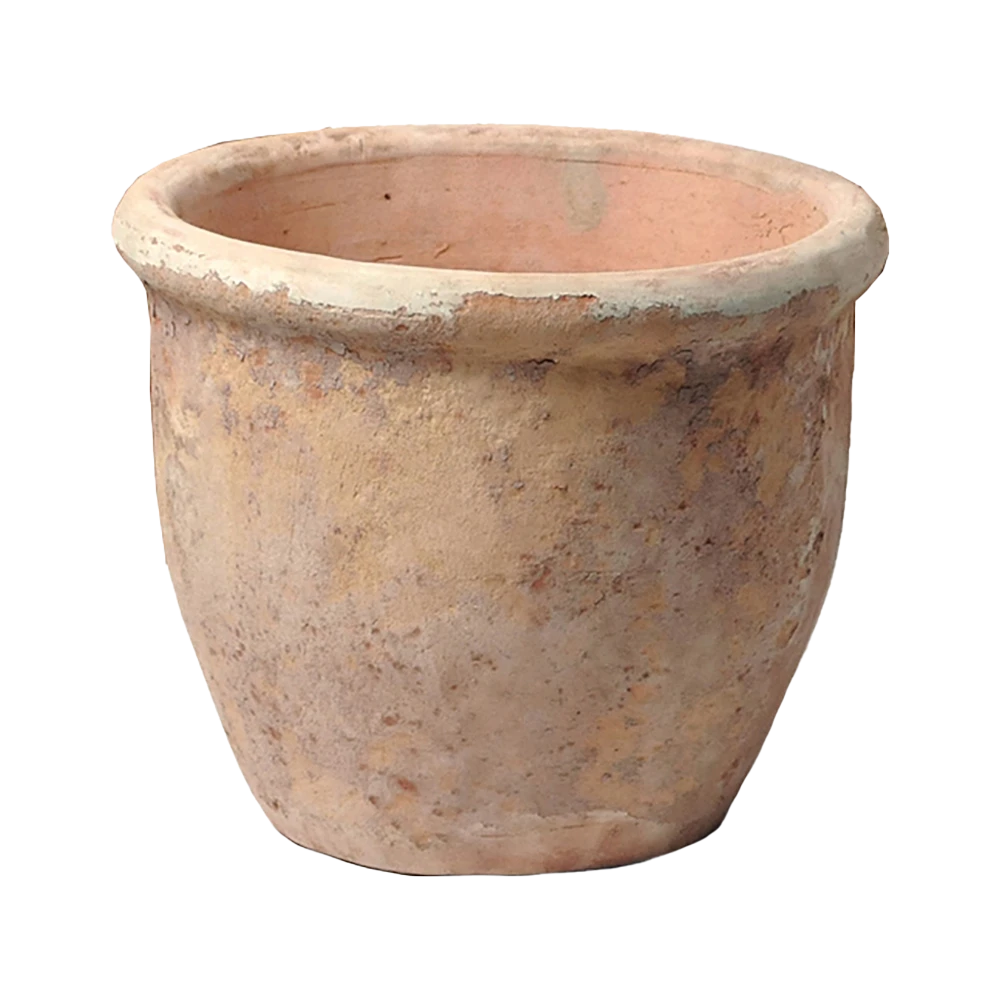 Bloempot Aged Hp001 - D40 X H30cm - Oranje 1 Bloempot Aged Hp001 - D40 X H30cm - Oranje