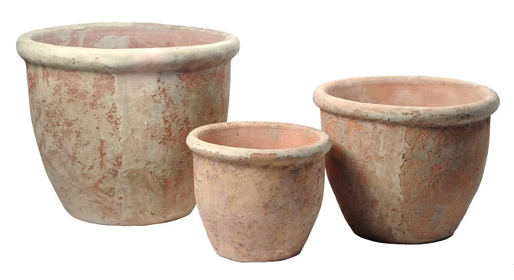 Bloempot Aged Hp001 - D40 X H30cm - Oranje 2 Bloempot Aged Hp001 - D40 X H30cm - Oranje - Afbeelding 2