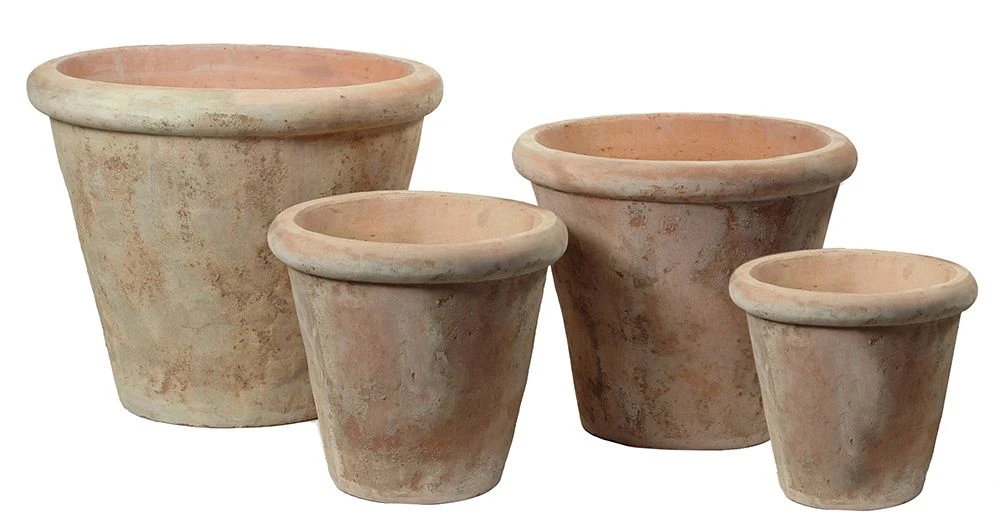 Bloempot Aged Planter - D36 X H32cm - Oranje 2 Bloempot Aged Planter - D36 X H32cm - Oranje - Afbeelding 2