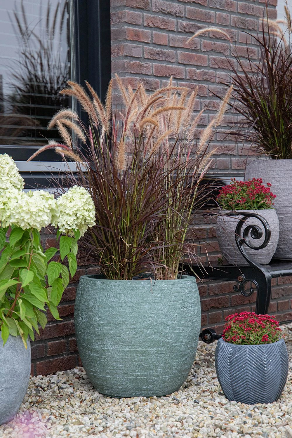 Bloempot Arizona Bullet Cypress Wash - D32 X H28.5cm - Groen 3 Bloempot Arizona Bullet Cypress Wash - D32 X H28.5cm - Groen - Afbeelding 3