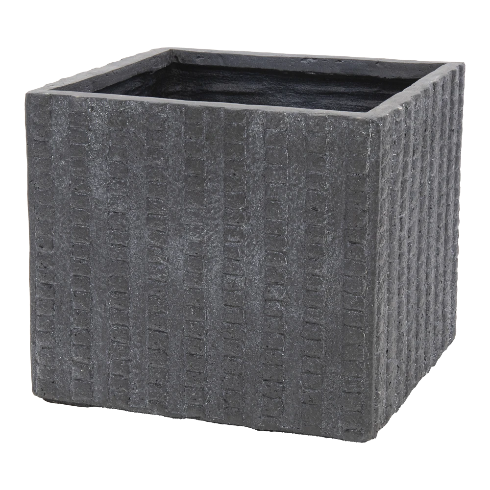 Plantenbak Arkansas Cubi - L55 X B55 X H46cm - Donkergrijs 1 Plantenbak Arkansas Cubi - L55 X B55 X H46cm - Donkergrijs