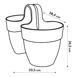 Elho Balkonbak Vibia Campana Twin 21cm - Antraciet -Botanische Tuin balkonbak vibia campana twin 21cm antraciet balkonbak antraciet 6 1