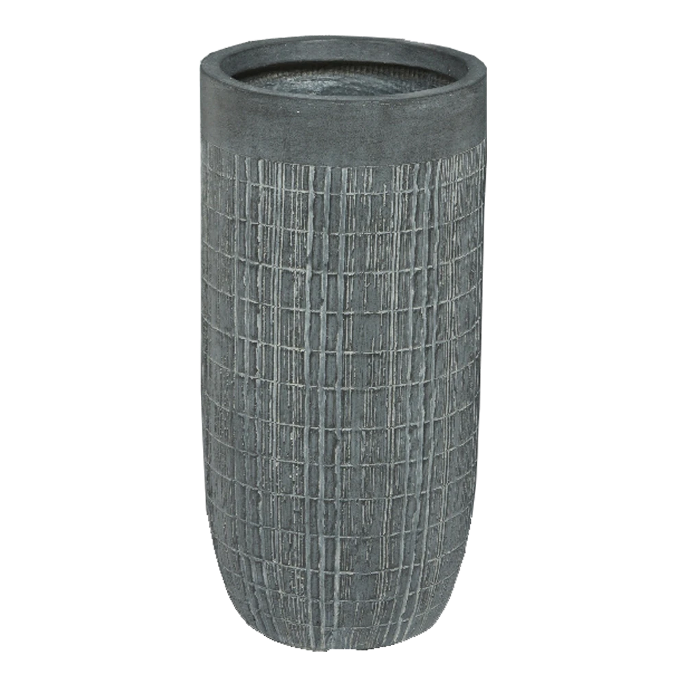 Bloempot Bryan Hoog - D24 X H49cm - Grijs 1 Bloempot Bryan Hoog - D24 X H49cm - Grijs