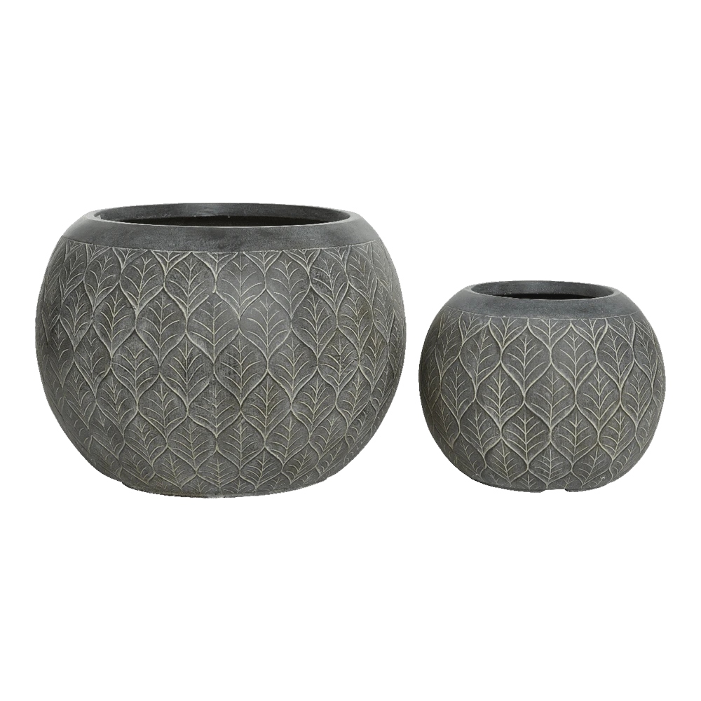 Bloempot Ella - D55 X H38cm - Grijs 2 Bloempot Ella - D55 X H38cm - Grijs - Afbeelding 2