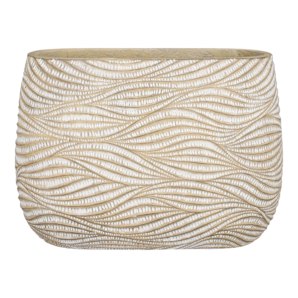 Bloempot Hendrick Ovaal - L42 X B20 X H30cm - Creme