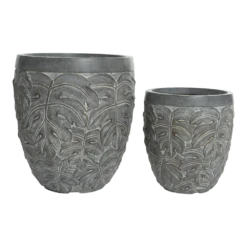 Bloempot Kyli - D40 X H43cm - Grijs 3 Bloempot Kyli - D40 X H43cm - Grijs -Botanische Tuin bloempot kyli grijs bloempot 2