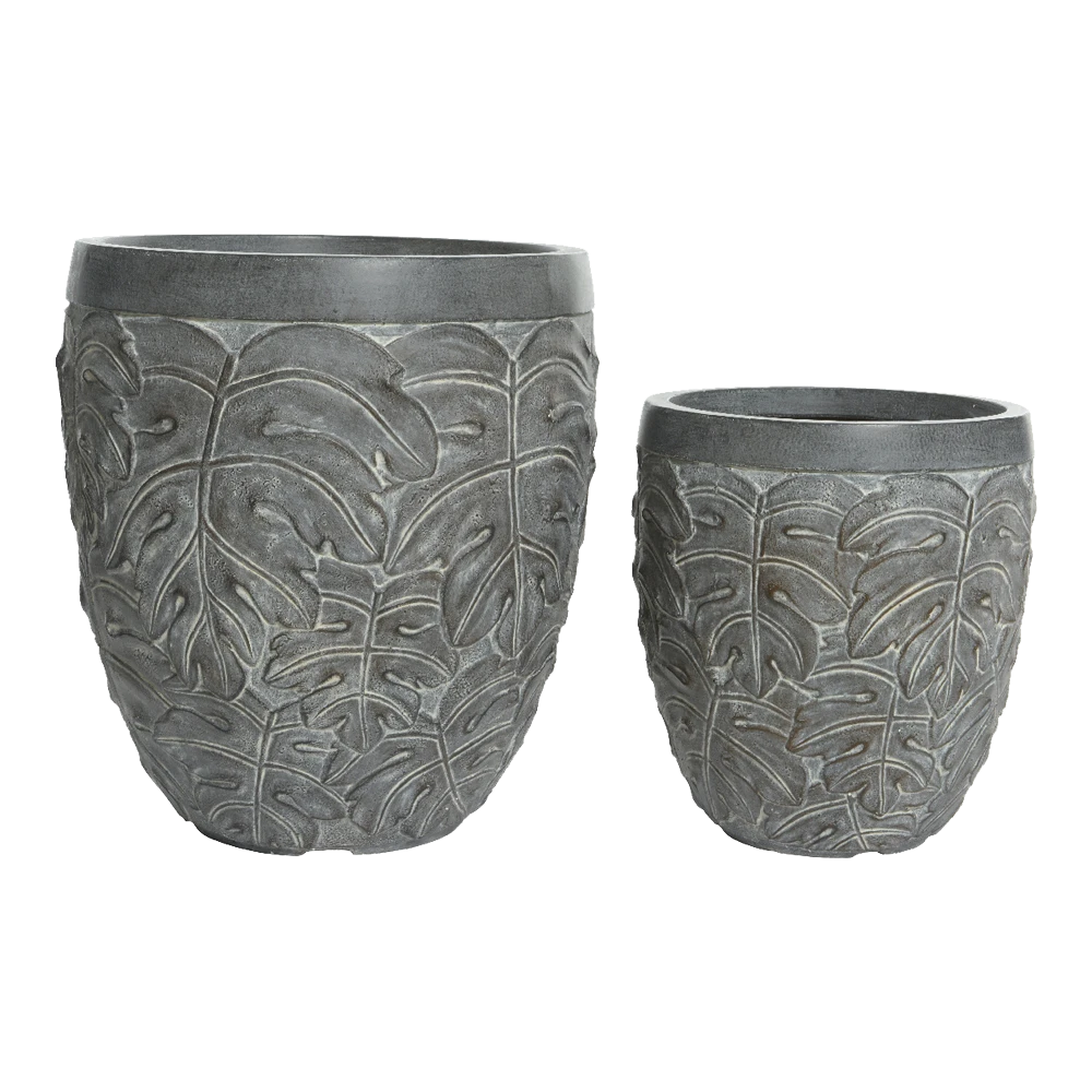 Bloempot Kyli - D40 X H43cm - Grijs 2 Bloempot Kyli - D40 X H43cm - Grijs - Afbeelding 2