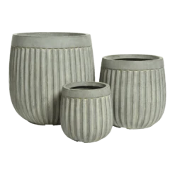 Bloempot Laura - D32 X H32cm - Grijs 4 Bloempot Laura - D32 X H32cm - Grijs -Botanische Tuin bloempot laura grijs bloempot 2