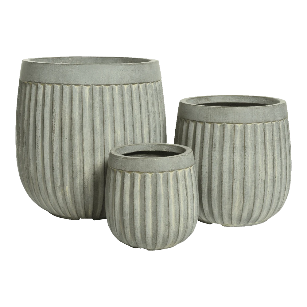 Bloempot Laura - D32 X H32cm - Grijs 2 Bloempot Laura - D32 X H32cm - Grijs - Afbeelding 2