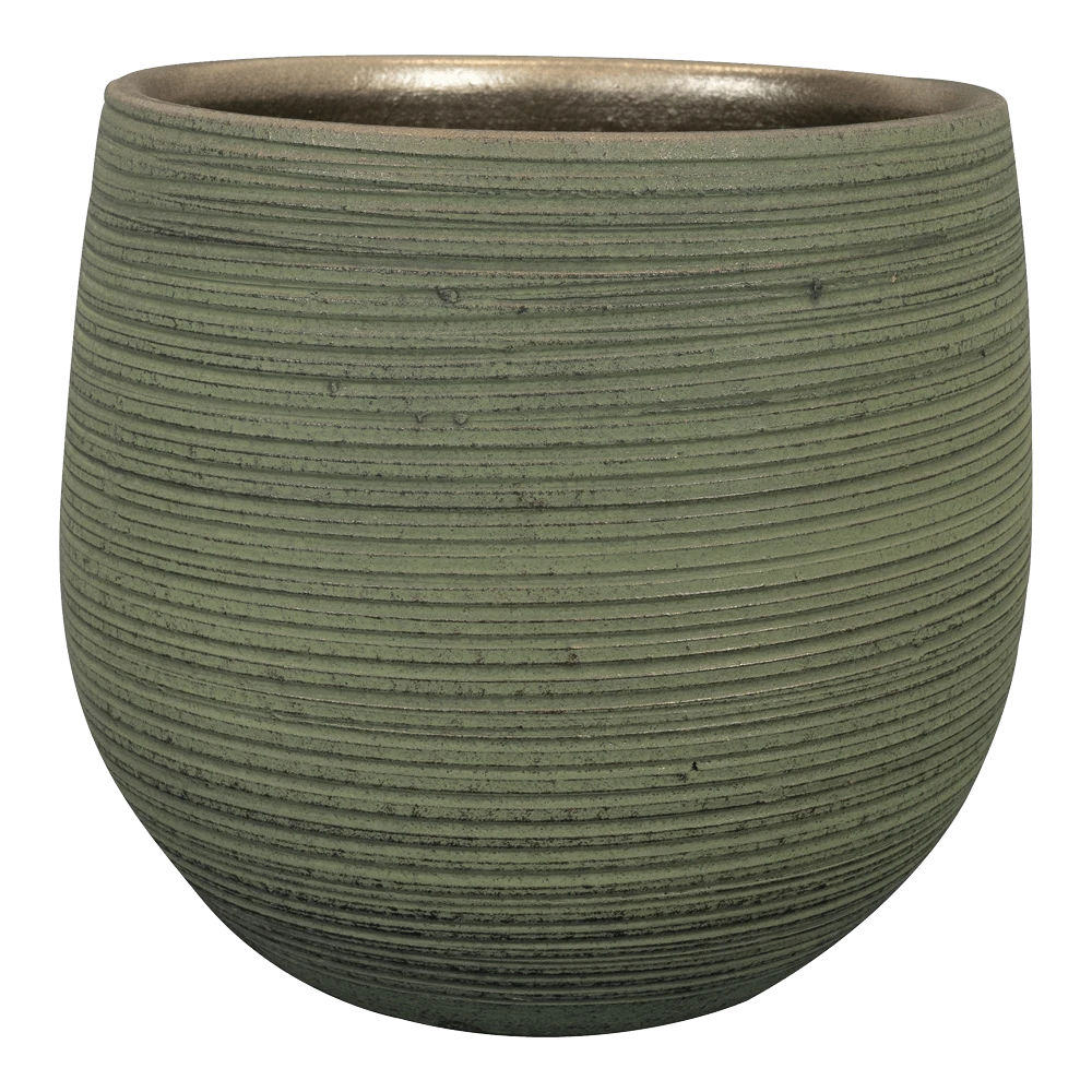 Bloempot Lydia - D22 X H20cm - Shiny Green 1 Bloempot Lydia - D22 X H20cm - Shiny Green