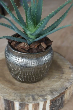Bloempot Marrakesh - D18 X H14cm - Zilver Goud -Botanische Tuin bloempot marrakesh zilver goud bloempot 2 1