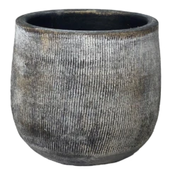 Bloempot Miami - D19 X H17cm - Zwart Cement