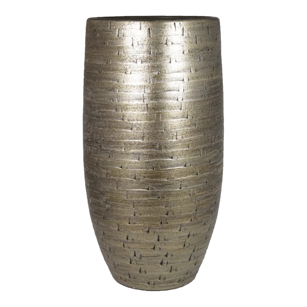 Bloempot Steef Hoog - D29 X H60cm - Industrieel Goud