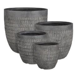 Bloempot Tallinn - D31 X H31cm - Zwart-grijs