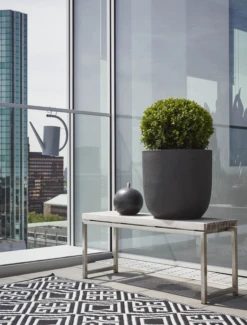 Capi Bloempot Bol Lux Terrazo - D45 X H44cm - Zwart -Botanische Tuin capi lux terrazzo hoge pot fit zwart bloempot 5 4