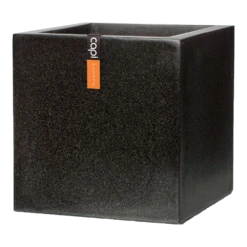 Capi Plantenbak Vierkant Lux Terrazo - L20 X B20 X H20cm - Zwart