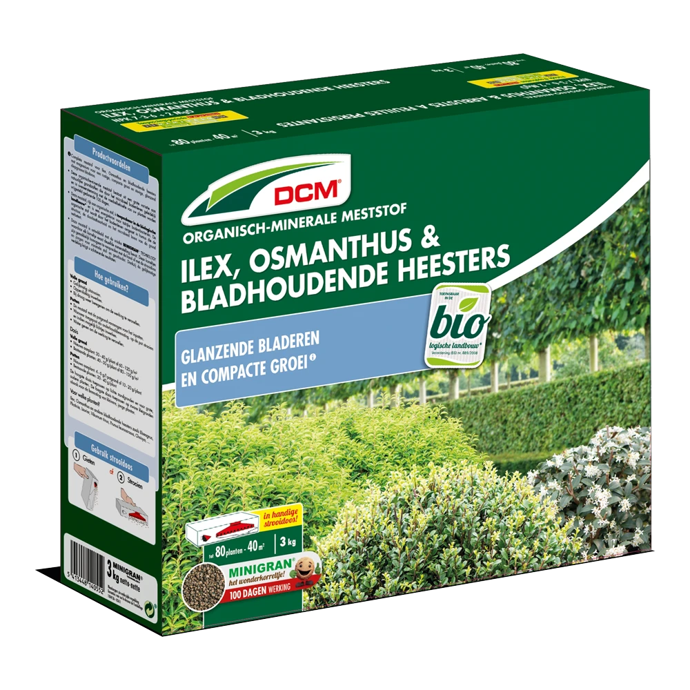 DCM Meststof Ilex, Osmanthus & Bladhoudende Heesters - 3kg - Tuinplanten Voeding
