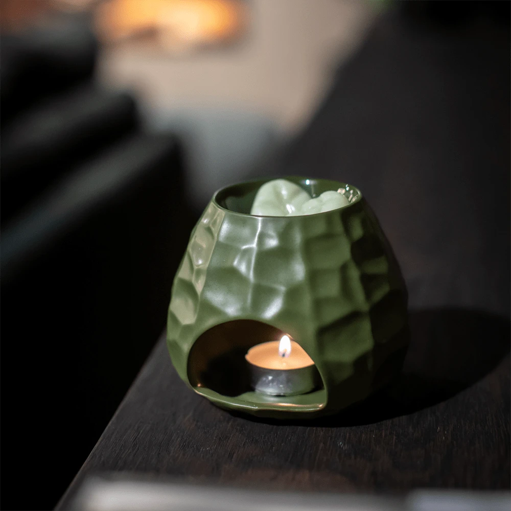 Geurchips Brander Gebeiteld Bol Leger Groen - ScentChips 2 Geurchips Brander Gebeiteld Bol Leger Groen - ScentChips - Afbeelding 2