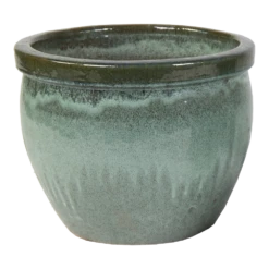 Bloempot Glazed Delta Rim - D21 X H16cm - Groen