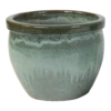 Bloempot Glazed Delta Rim - D28 X H24cm - Groen