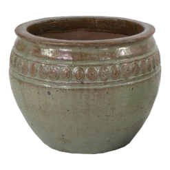 Bloempot Glazed Off Rim Bowl - D30 X H24cm - Groen
