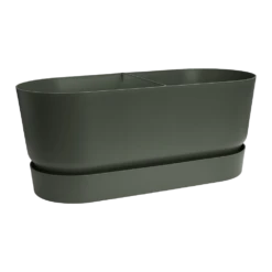 Bloembak Elho Greenville Terrace 80cm - Met Wielen - Bladgroen 8 Bloembak Elho Greenville Terrace 80cm - Met Wielen - Bladgroen -Botanische Tuin greenville terrace trough 80cm wheels plantenbak bladgroen 3 10