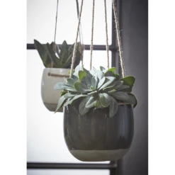 Hangpot Resa - D18,5 X H17cm - Donkergrijs 3 Hangpot Resa - D18,5 X H17cm - Donkergrijs -Botanische Tuin hangpot resa d18 5 x h17cm donkergrijs hangpot 2 1