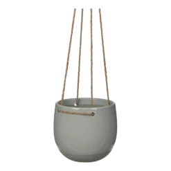 Hangpot Resa - D18,5 X H17cm - Lichtgrijs -Botanische Tuin hangpot resa d18 5 x h17cm lichtgrijs hangpot 2 1