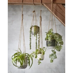 Hangpot Resa - D18,5 X H17cm - Lichtgrijs -Botanische Tuin hangpot resa d18 5 x h17cm lichtgrijs hangpot 5 1