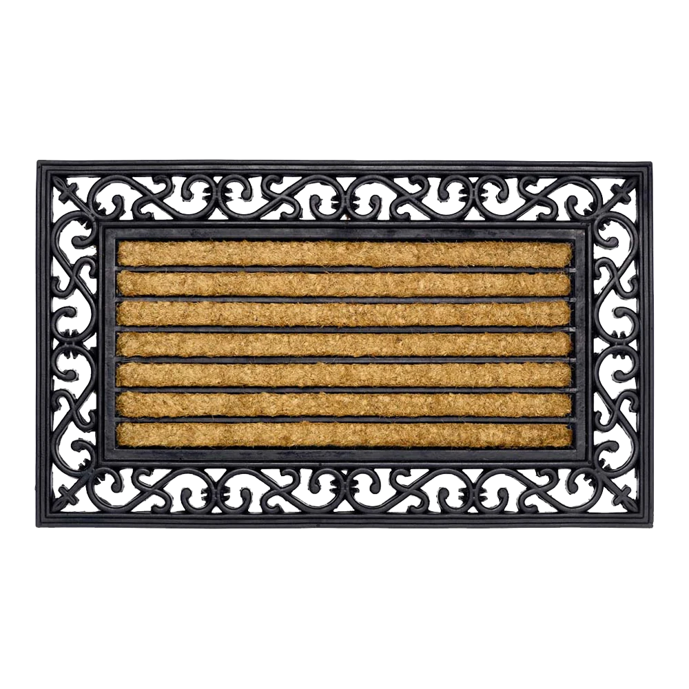 HAMAT Impala Brush Rectangle Kokosmat - 75x45cm - Naturel/Zwart - Deurmat 1 HAMAT Impala Brush Rectangle Kokosmat - 75x45cm - Naturel/Zwart - Deurmat