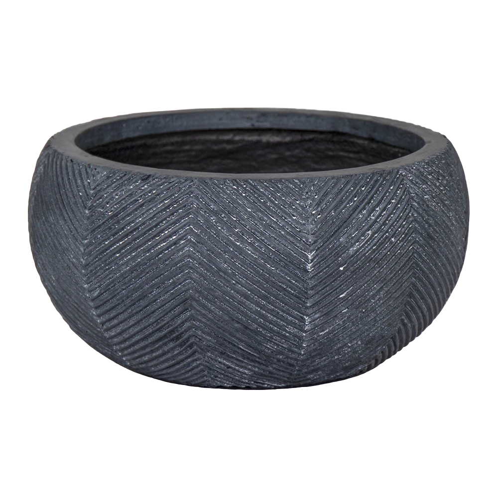 Plantenschaal Iowa Bullet - D56 X H28cm - Donkergrijs 1 Plantenschaal Iowa Bullet - D56 X H28cm - Donkergrijs