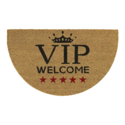 HAMAT Kokosmat Ruco VIP Welcome Halfrond - 75x45cm - Naturel - Deurmat