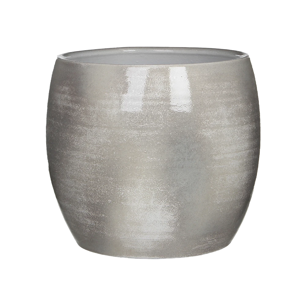 Bloempot Lester - D28 X H26cm - Lichtgrijs 1 Bloempot Lester - D28 X H26cm - Lichtgrijs