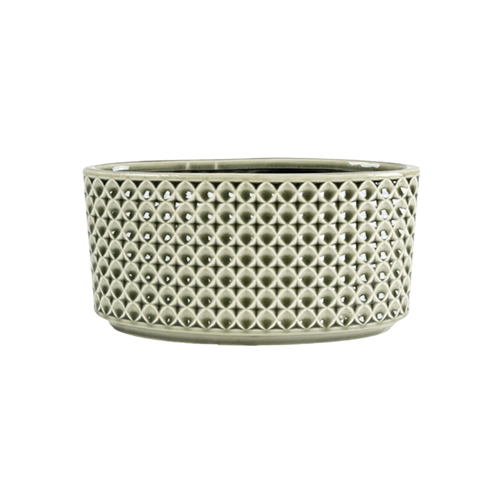 Bloempot Thies Ovaal - L26 X B12 X H13cm - Olijf Groen 1 Bloempot Thies Ovaal - L26 X B12 X H13cm - Olijf Groen