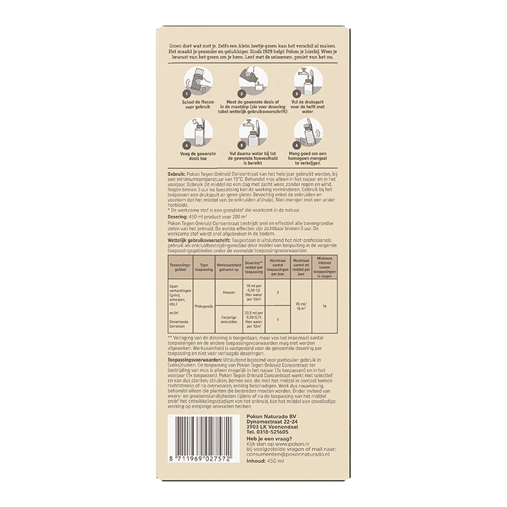 Pokon Tegen Onkruid Concentraat 450ml - Onkruid En Aanslag 2 Pokon Tegen Onkruid Concentraat 450ml - Onkruid En Aanslag - Afbeelding 2