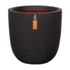 Capi Bloempot Bol Nature Rib NL - D43 X H41cm - Zwart