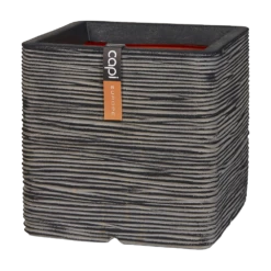 Capi Plantenbak Vierkant Nature Rib NL - L30 X B30 X H30cm - Antraciet
