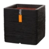 Capi Plantenbak Vierkant Nature Rib NL - L40 X B40 X H40cm - Zwart
