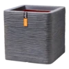 Capi Plantenbak Vierkant Nature Rib NL - L40 X B40 X H40cm - Donkergrijs