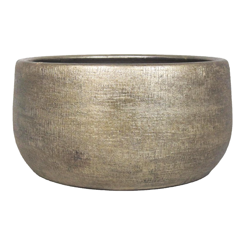 Plantenschaal Mira - D34 X H15cm - Goud 1 Plantenschaal Mira - D34 X H15cm - Goud