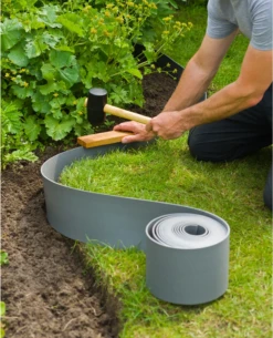 Tuinborderrand PE Grijs 3mm - 10x0,15m - Nature -Botanische Tuin tuinborderrand pe grijs 3mm 10x0 15m nature 3