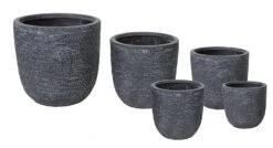 Bloempot Utah Egg - D45 X H43cm - Donkergrijs -Botanische Tuin utah egg pot graphite d45h43 bloempot 6 8