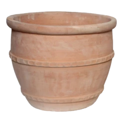 Bloempot Whitewash Greek Egg - D28 X H25cm - Oranje