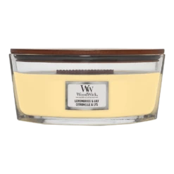 Woodwick Lemongrass & Lily Ellipse Candle - Geurkaars