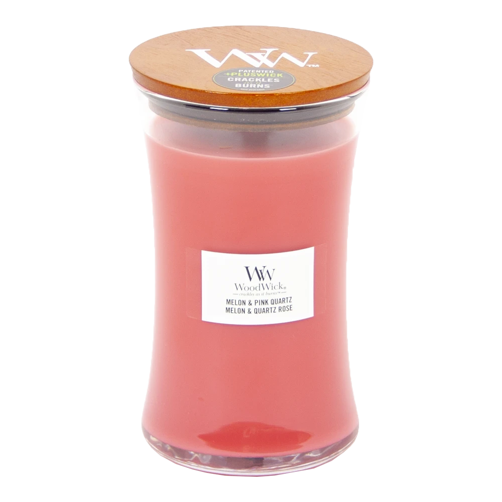Woodwick Melon & Pink Quartz Large Candle - Geurkaars 1 Woodwick Melon & Pink Quartz Large Candle - Geurkaars