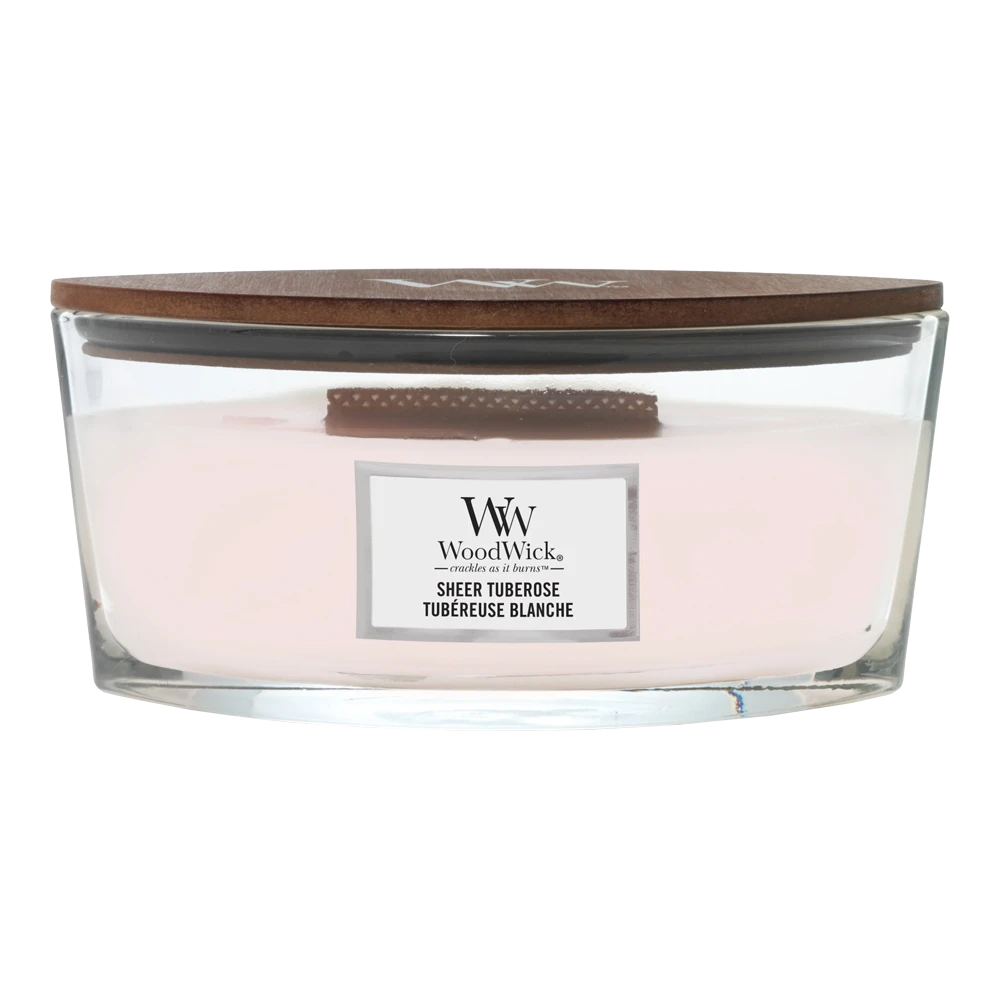 Woodwick Sheer Tuberose Ellipse Candle - Geurkaars 1 Woodwick Sheer Tuberose Ellipse Candle - Geurkaars