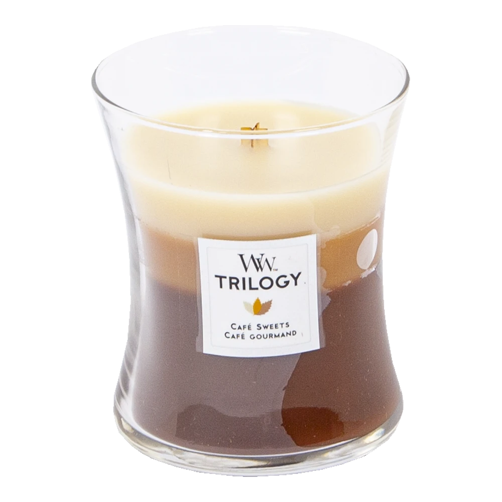 Woodwick Trilogy Cafu00e9 Sweets Medium Candle - Geurkaars 2 Woodwick Trilogy Cafu00e9 Sweets Medium Candle - Geurkaars - Afbeelding 2