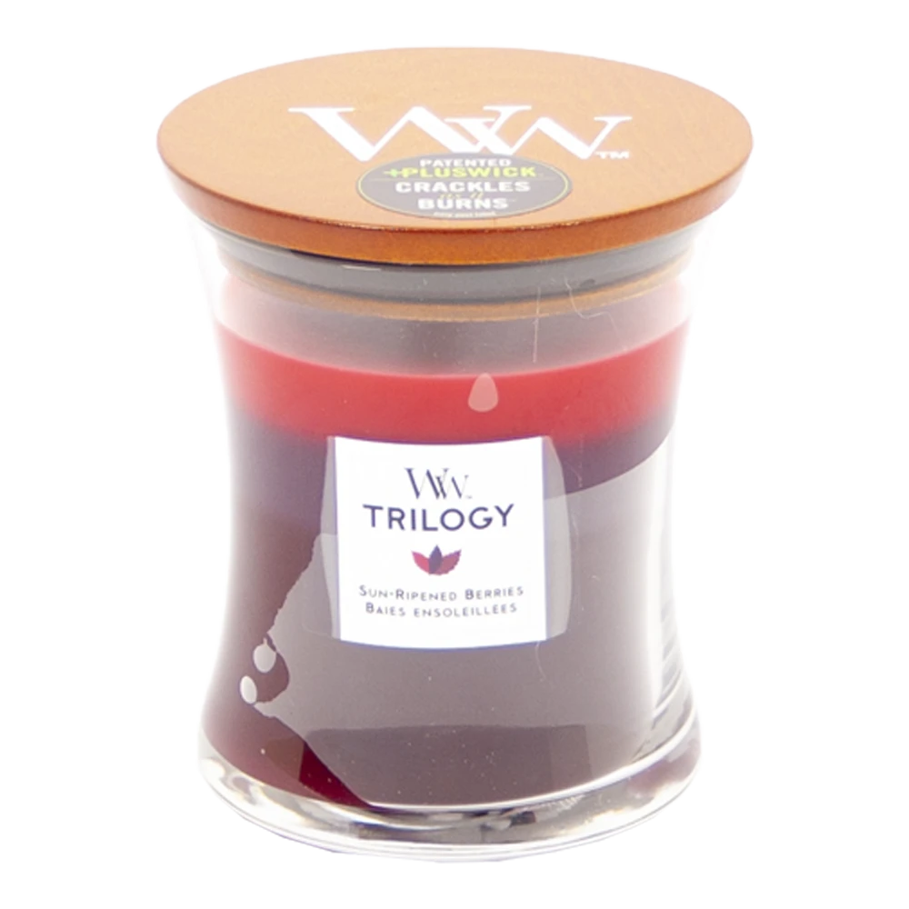 Woodwick Trilogy Sun Ripened Berries Medium Candle - Geurkaars 1 Woodwick Trilogy Sun Ripened Berries Medium Candle - Geurkaars